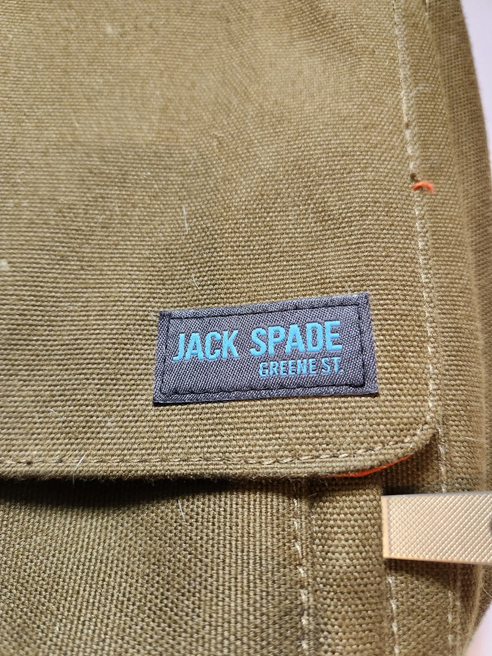 Jack Spade Brown Canvas Messenger Bag with Black Strap